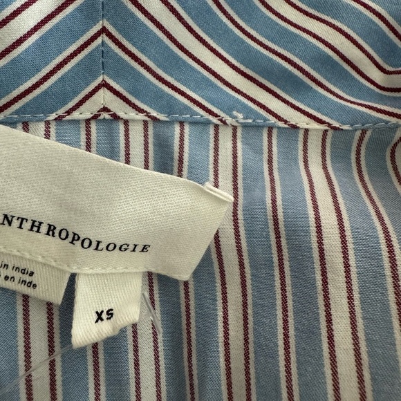 Anthropologie Blue White Red Striped Woman’s Cotton Romper Size XS New With Tags - Picture 10 of 11